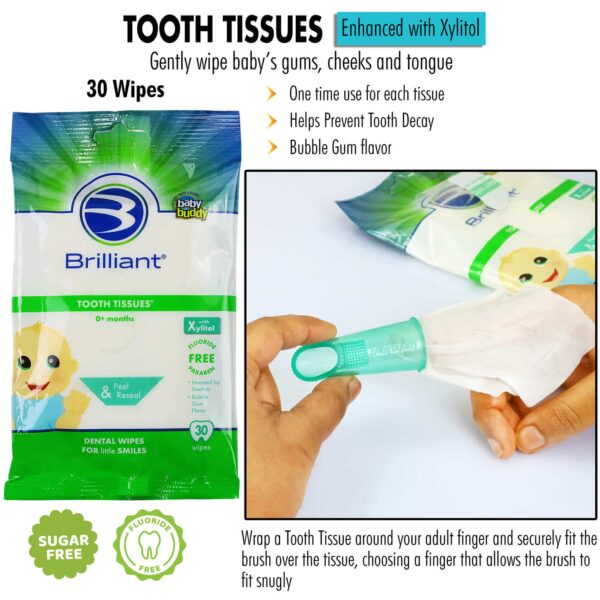 Wipe N Brush Finger Silicone Gum Massager & Toothbrush | Green