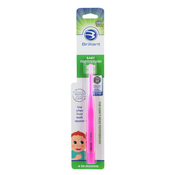 Pink Brilliant Oral Care Round Toothbrush Packaging