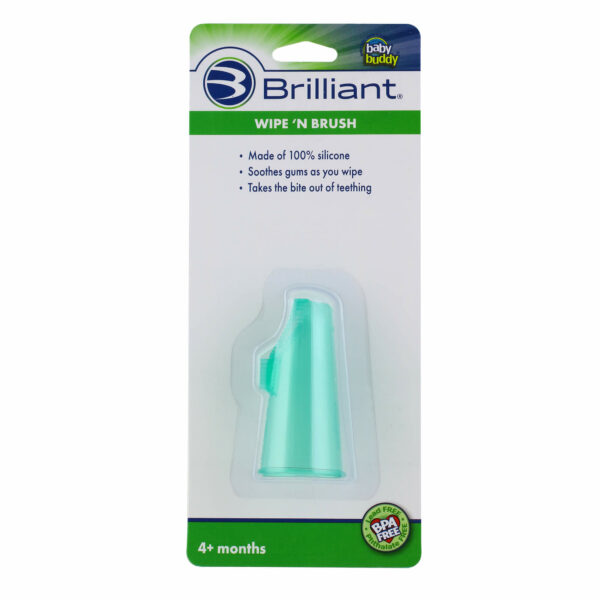 Wipe N Brush Finger Silicone Gum Massager & Toothbrush - Green