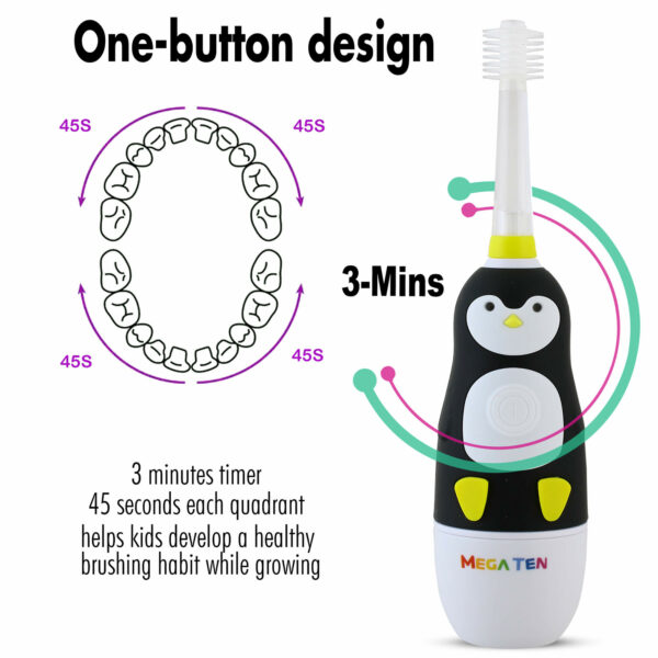 Brilliant Oral Care Kids Sonic Toothbrush - Penguin - All Around Clean