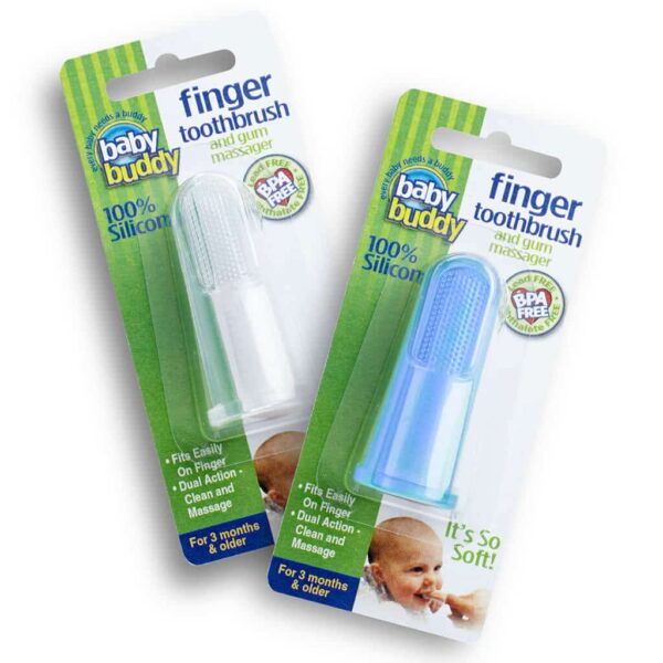 Baby Finger Toothbrush & Gum Massager - Clear, Blue