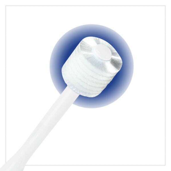 Brilliant Oral Care Round Toothbrush, White