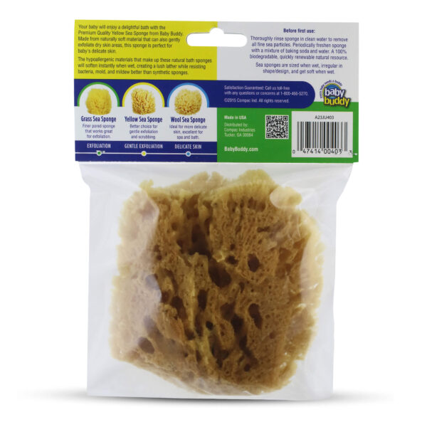 Natural Yellow Sea Sponge - Back of Package
